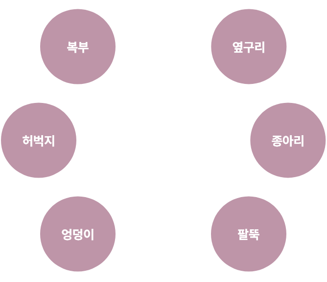 복부/허벅지/엉덩이/옆구리/종아리/팔뚝